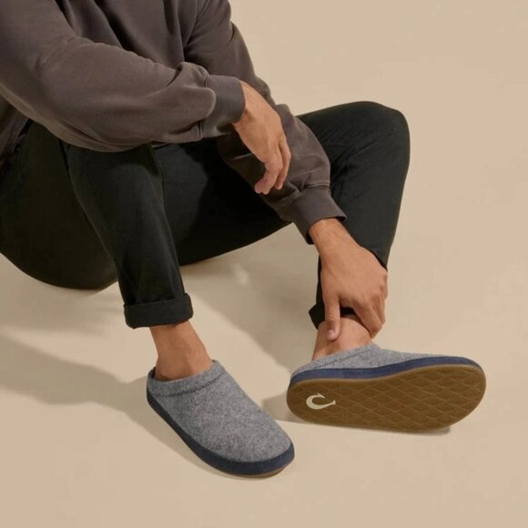 Olukai Mens Wool Mule Slippers Hamani Hulu Slides Lined Size 11 $120 - Picture 1 of 14